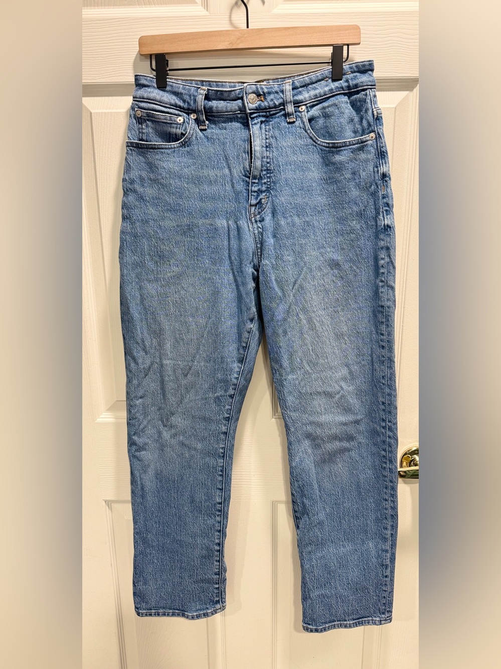 Madewell Curvy 90s Straight Jeans Size 30 High Rise Light Wash Denim Vintage Fit - Picture 2 of 13
